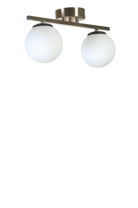 Opviq Lámpara de araña de 2 luces, Cromo mate y Blanco